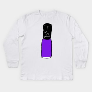 Purple Nail Polish Kids Long Sleeve T-Shirt